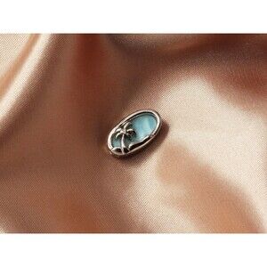 Larimar Necklace, Gemstone Necklace 925 Sterling Silver, CZ Larimar Pendant
